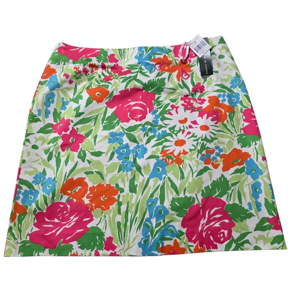 Lauren Ralph Lauren Floral Skirt NWT Size 14 Cotton Garden Preppy Spring